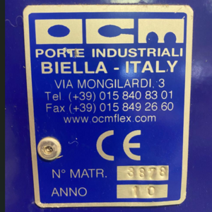 227-077 • Автоматические высокоскоростные рулонные ворота OCM Porte Industriali Biella ITALY б/у
