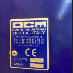 227-077 • Автоматические высокоскоростные рулонные ворота OCM Porte Industriali Biella ITALY б/у