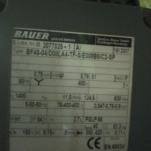 ДВИГАТЕЛЬ BF40-04/D082F4TFS-E008B9/SP0.75/1400BAUER