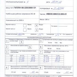 Ввод линейный (герметичный) 220кВ ГКЛП-IV-90-220/2000 01