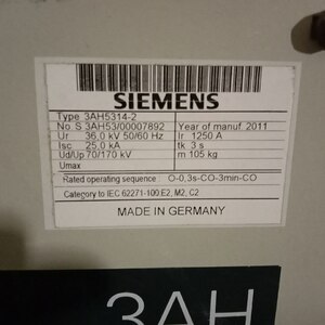 Выключатель вакуумный 35 кВ Siemens